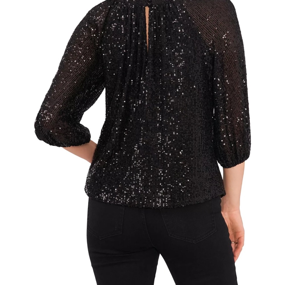 Vince Camuto Sequined Keyhole Top